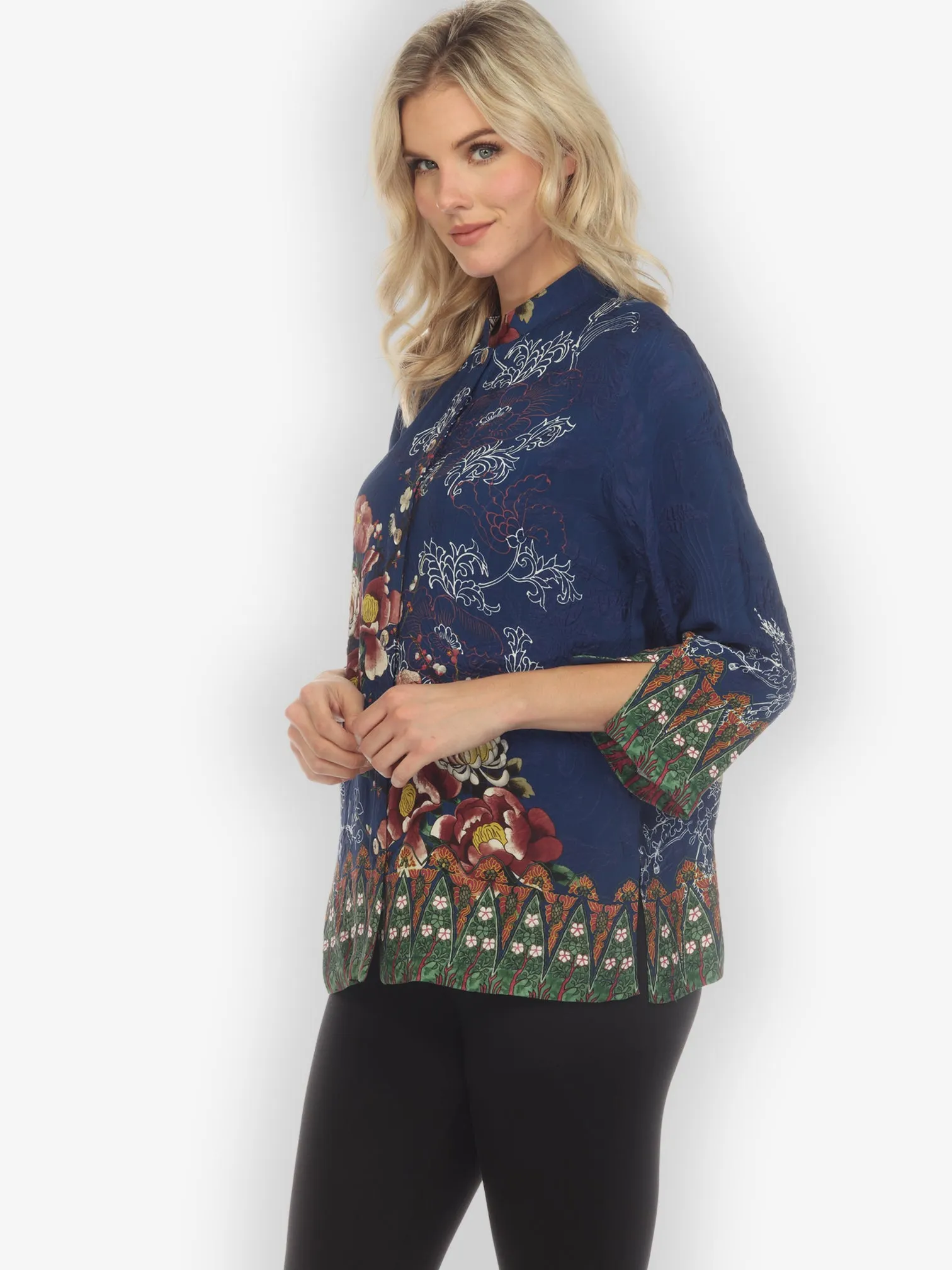Mums and Border Silk Blouse sold by Citron product image thumbnail 2