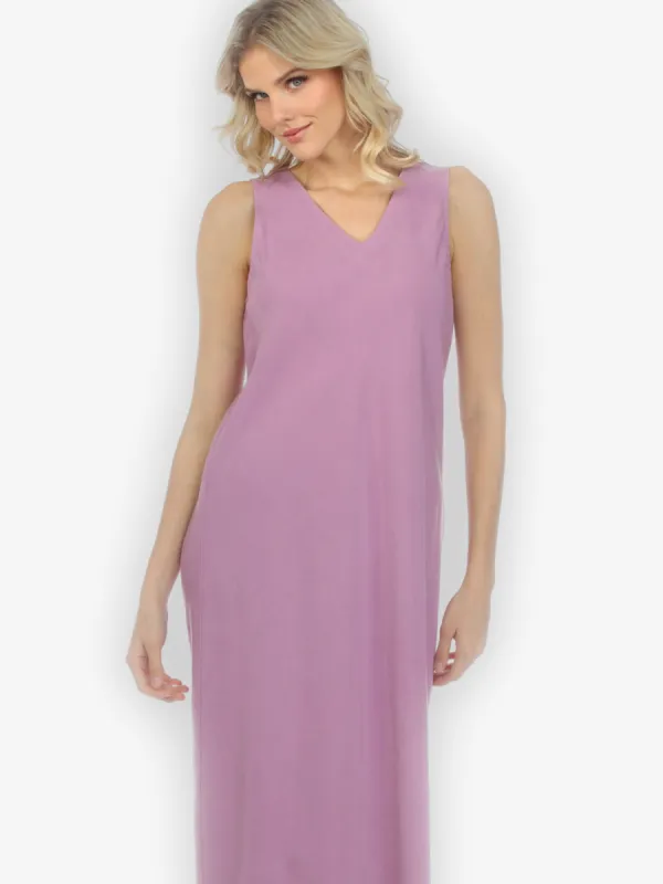 Bias Cut V-neck Purple Dress sold by Citron