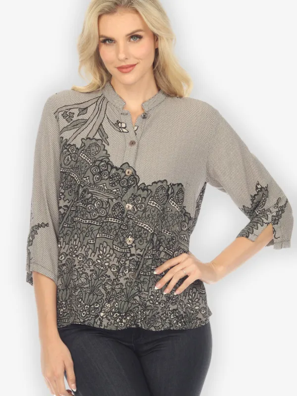 Lace Gray Classic Blouse sold by Citron