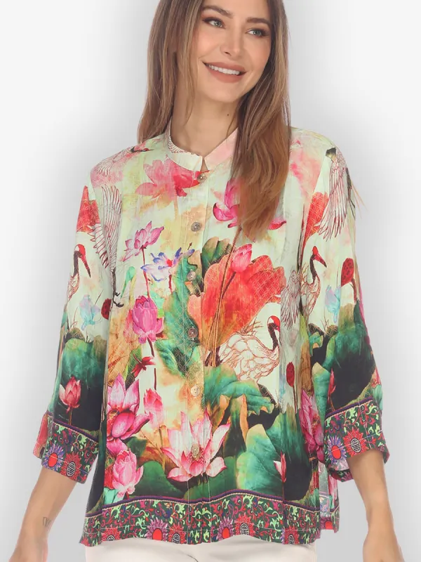 Wild Crane TP Silk Blend Blouse sold by Citron