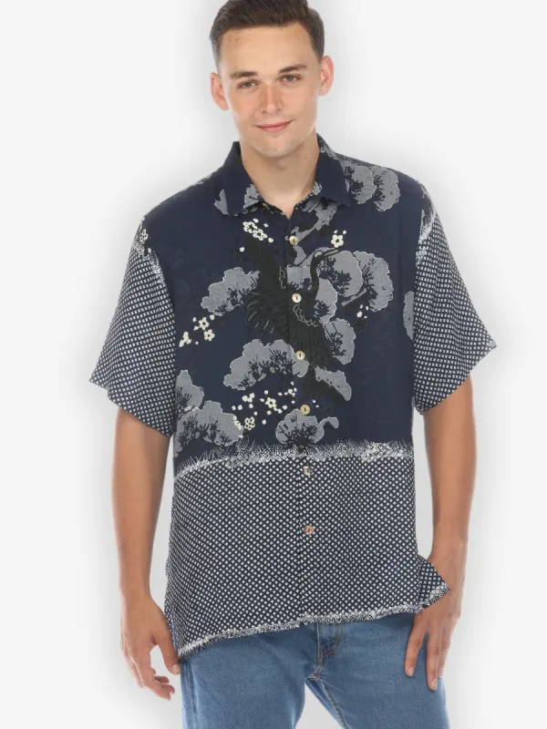 True Blue Shibori Men’s Shirt sold by Citron