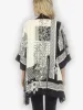 Black White Blossom Silk Kimono sold by Citron