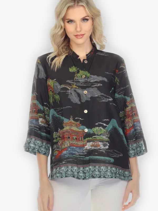 Pagoda Mountain Silk Blend Blouse sold by Citron