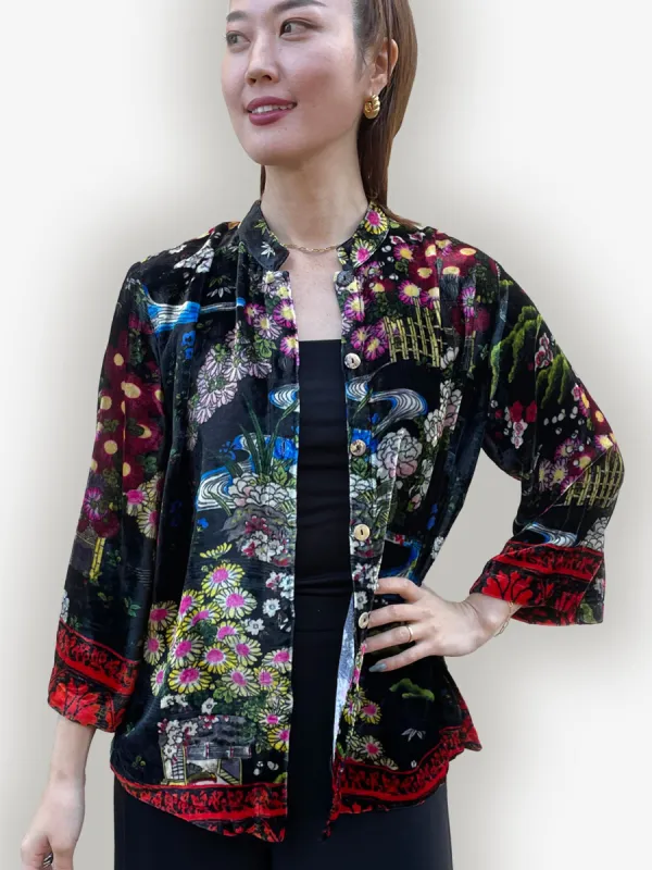 Citron Silk Blend Velvet Blouse sold by Citron