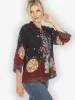 Landscape Mono Tree Fall Silk Blouse sold by Citron