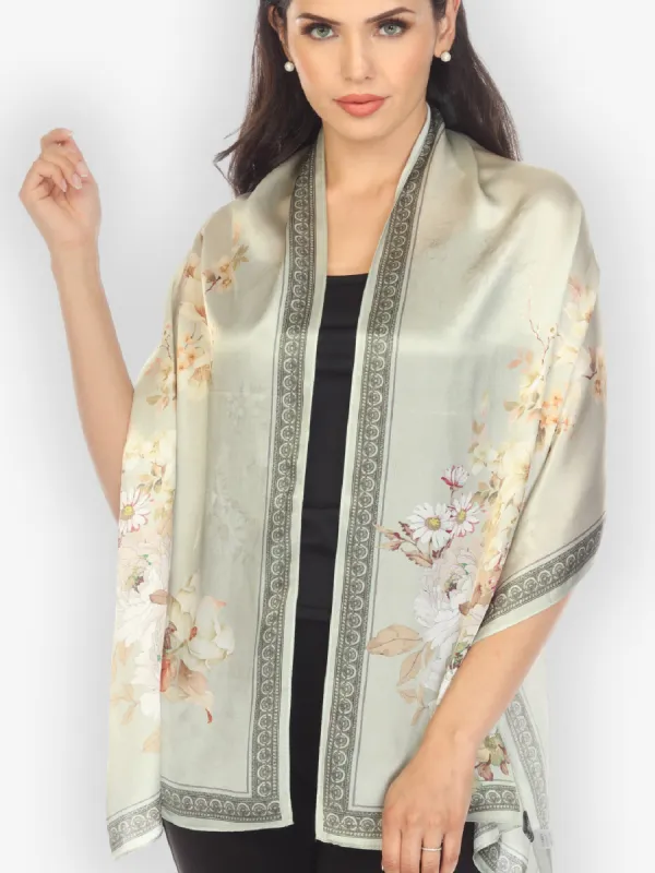 Peony Mint Green Silk Scarf sold by Citron