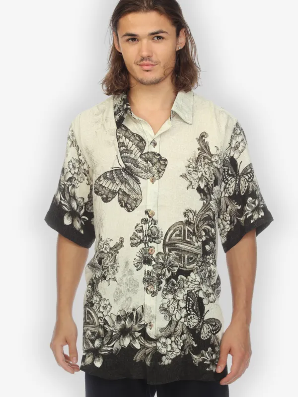 Butterfly Art Men’s Silk Blend Shirt sold by Citron
