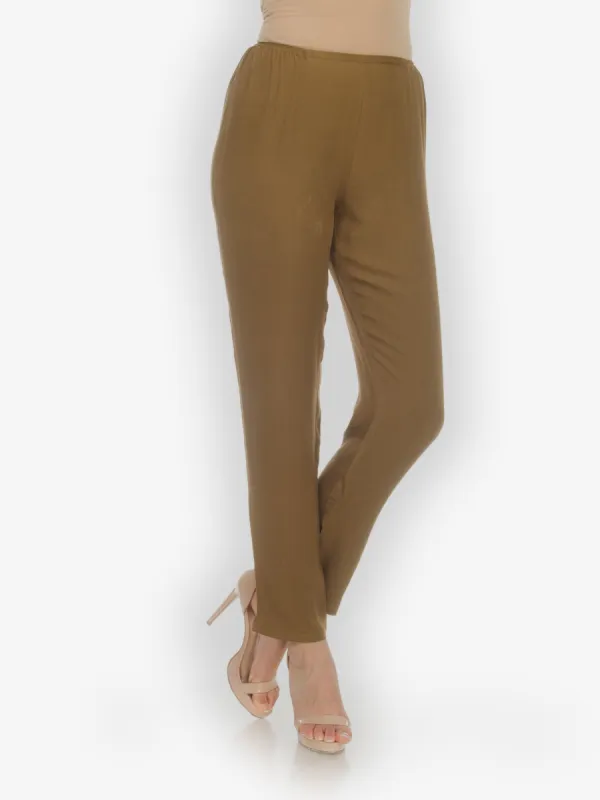 Citron Silk Khaki Pull on Pant sold by Citron