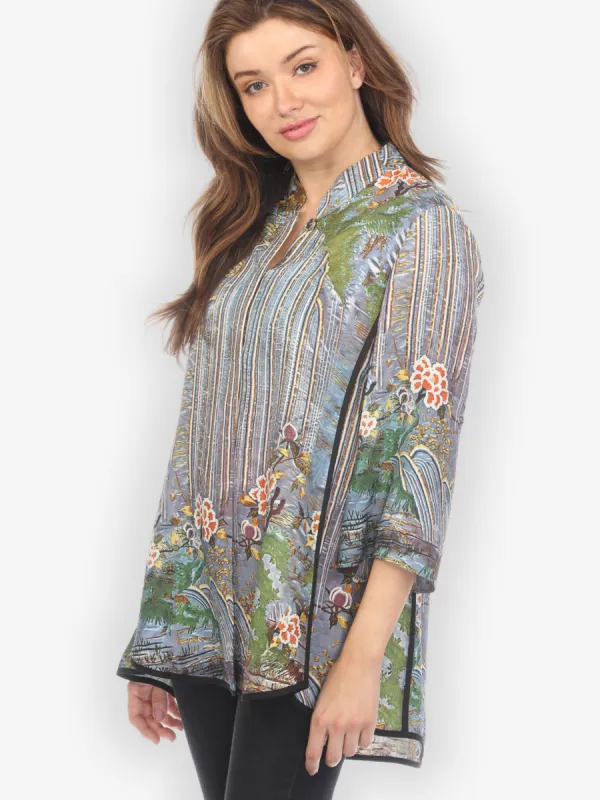 Waterfall and Flowers Tummy Tuck Shirt sold by Citron