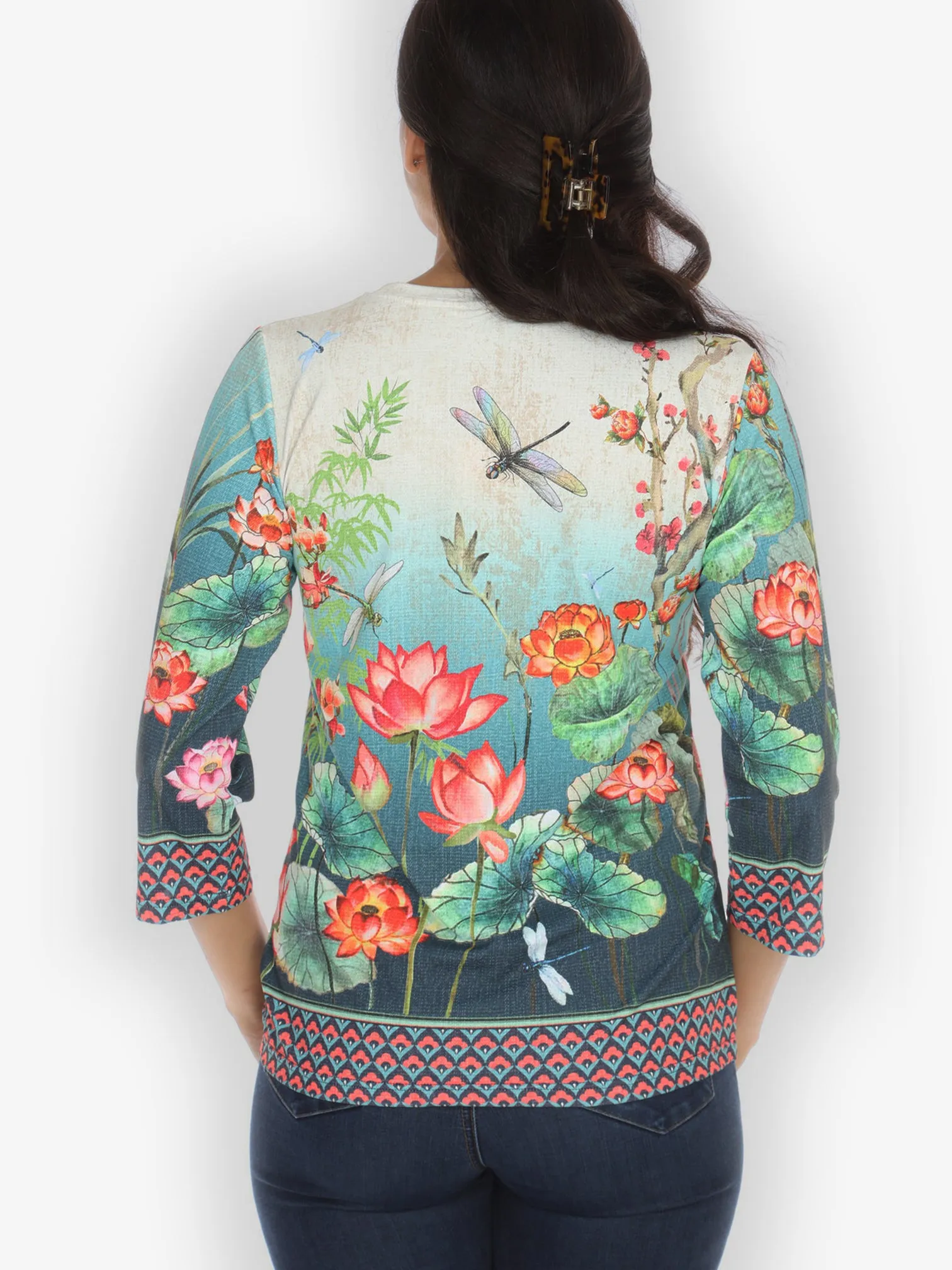 Lotus With Dragonfly Exclusive Tee sold by Citron product image thumbnail 2