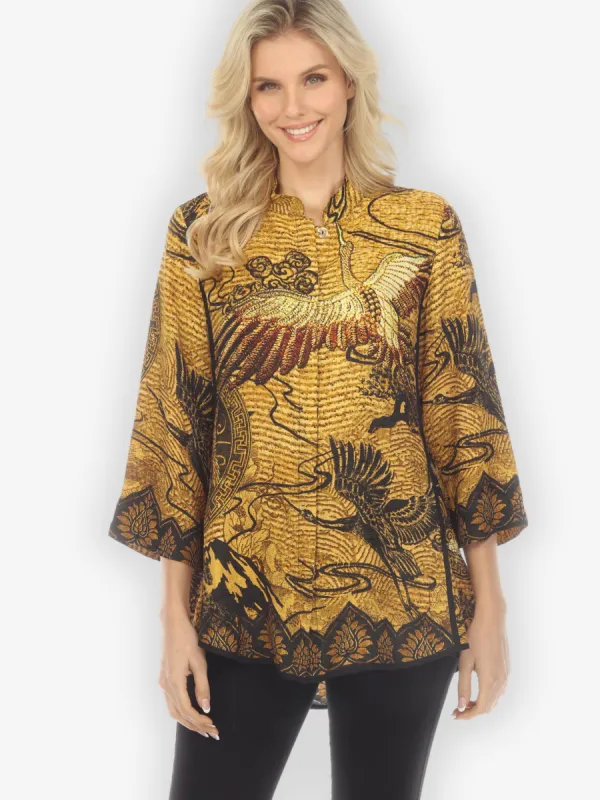 Elegant Crane Design Tummy Tuck Shirt sold by Citron