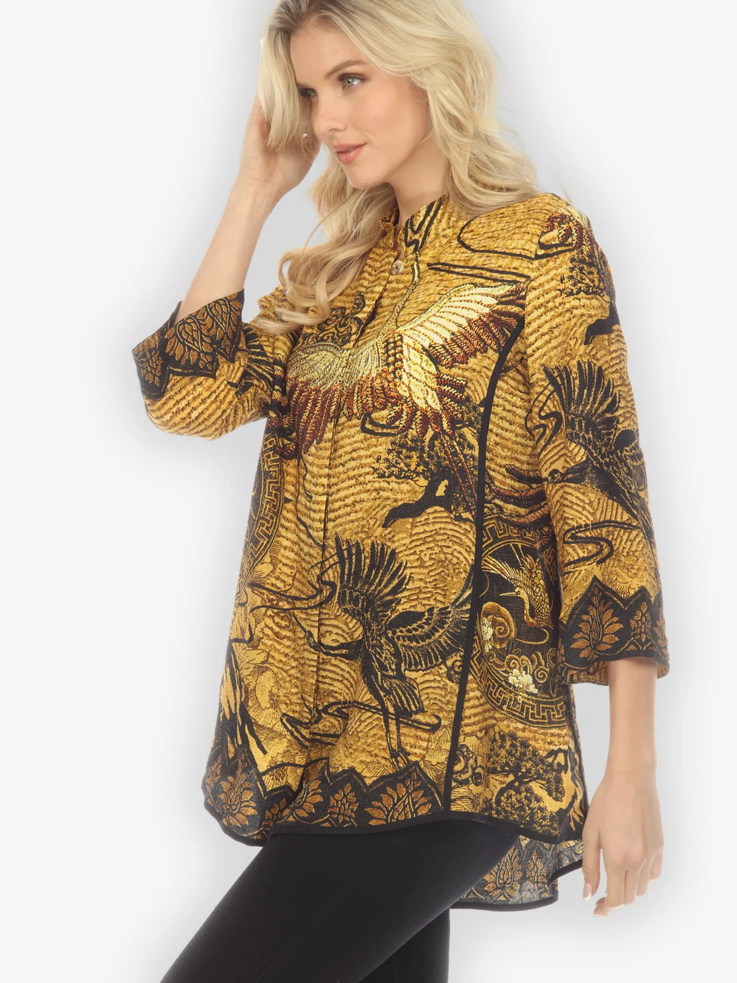 Elegant Crane Design Tummy Tuck Shirt sold by Citron product image thumbnail 2