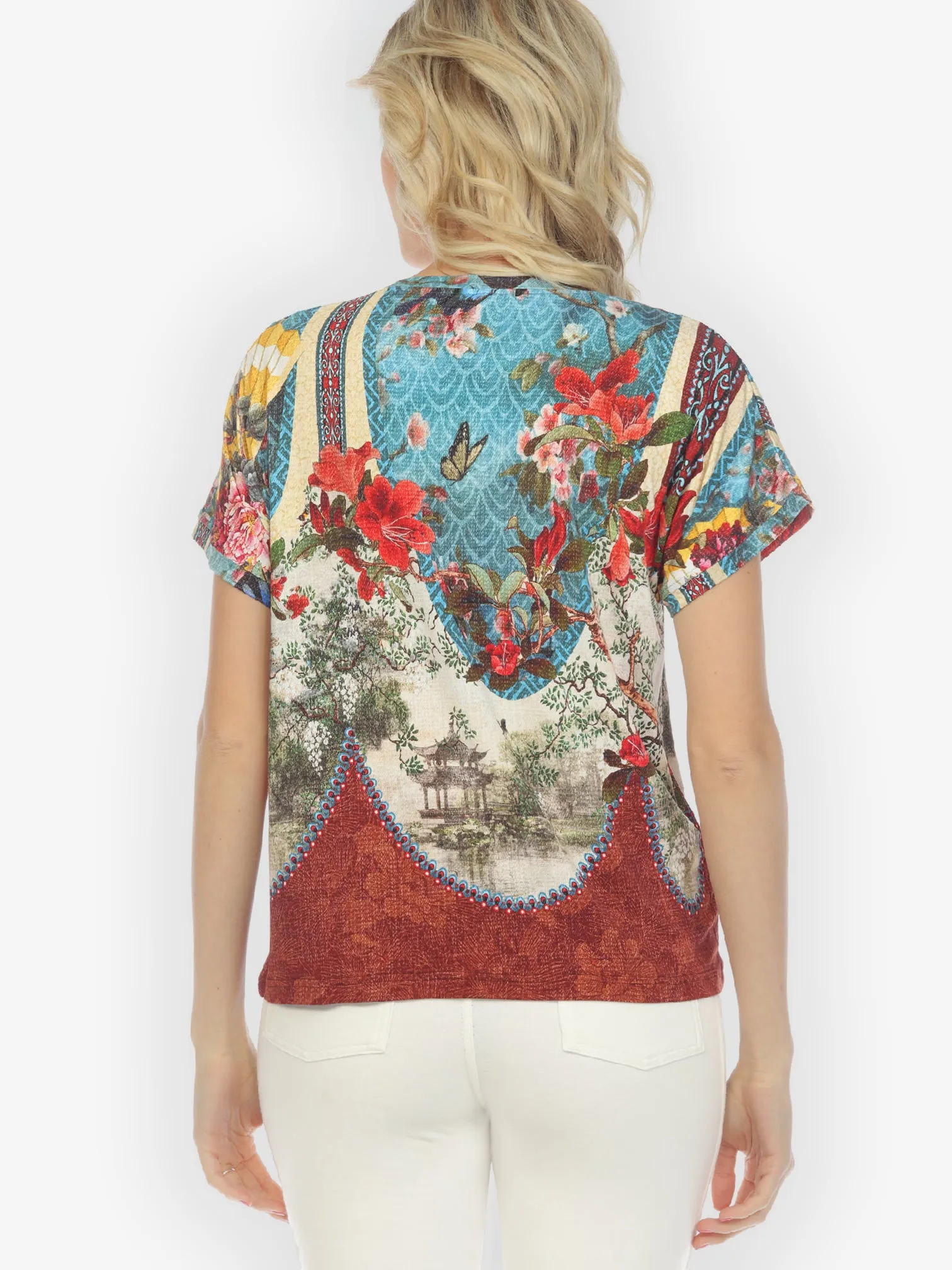 Fabulous Fans Flowers Cap Sleeves Tee sold by Citron product image thumbnail 3