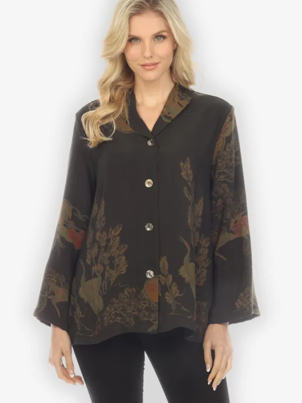 Antique Crane Dyed Silk Jacket sold by Citron