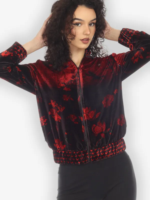Zip Up Velvet Cardi made by Citron