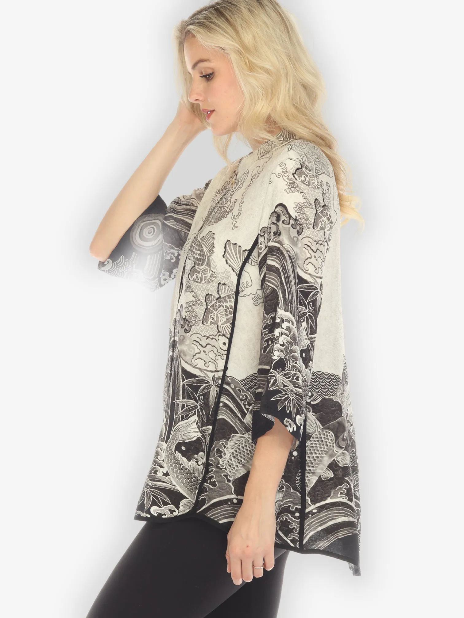 Koi Black White Tummy Tuck Shirt sold by Citron product image thumbnail 3