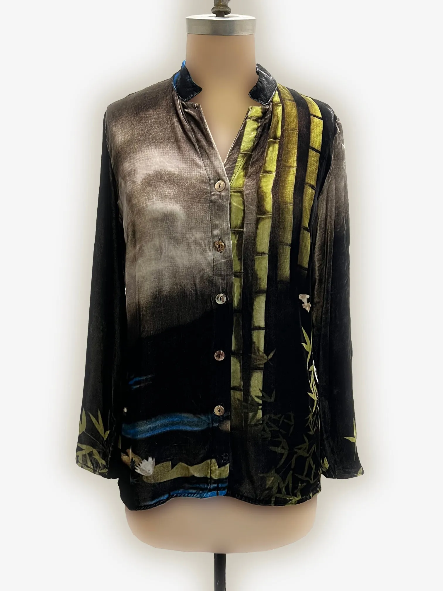 Bamboo Lovely Citron Tie Dye Velvet Top sold by Citron