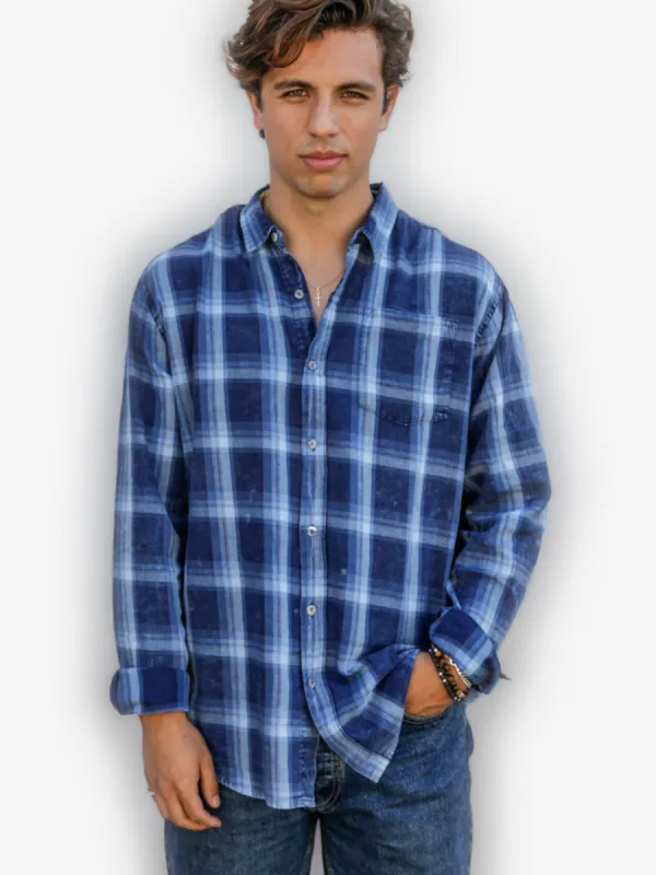 Flannel Blue Men's Shirt sold by Citron