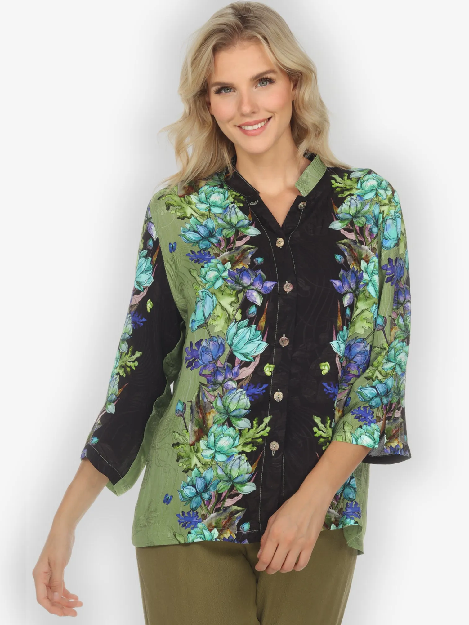Lotus Sunny Breeze Citron Style Silk Blouse sold by Citron