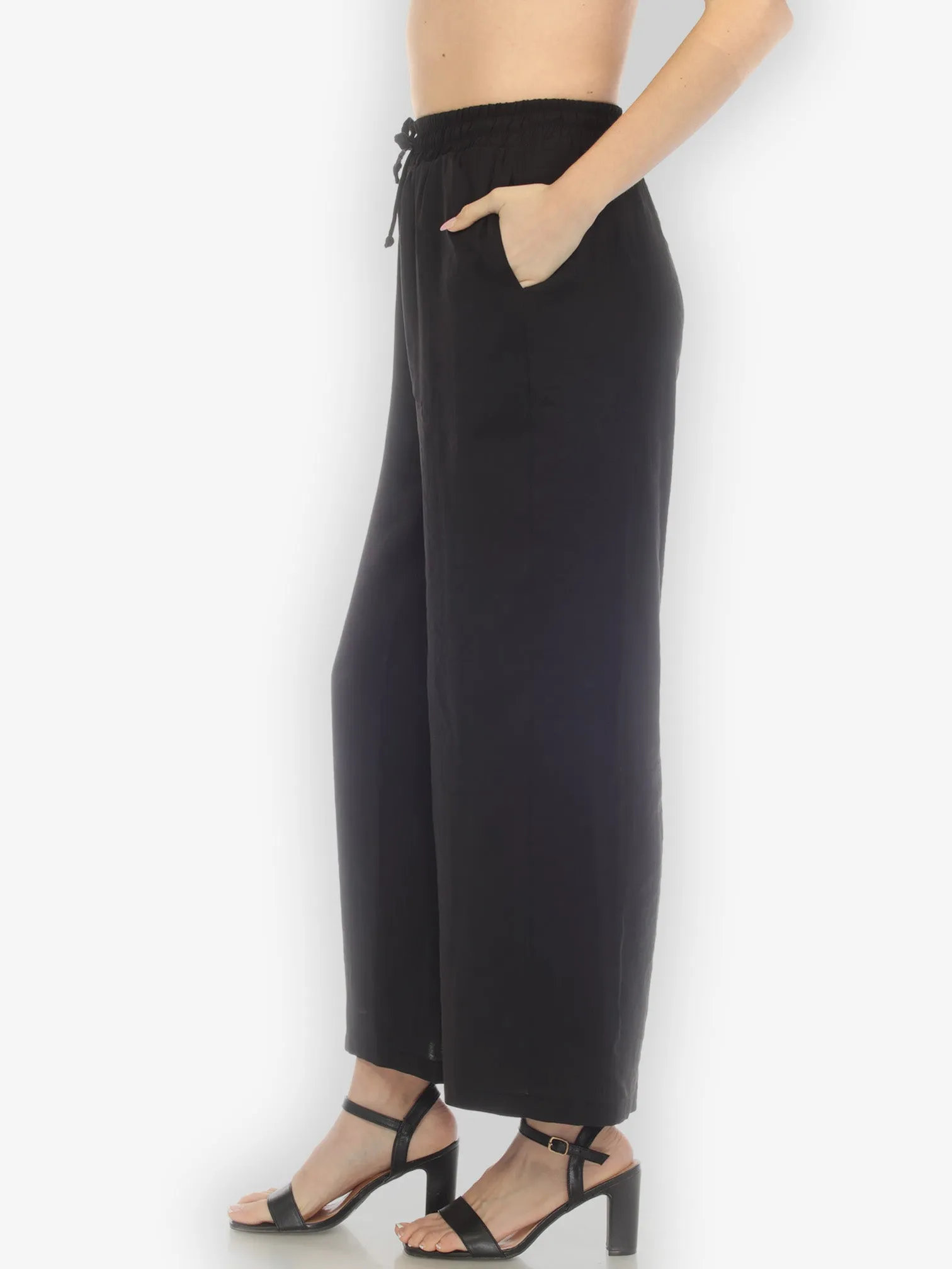 Solid Black Rayon Pull on Pant sold by Citron product image thumbnail 2