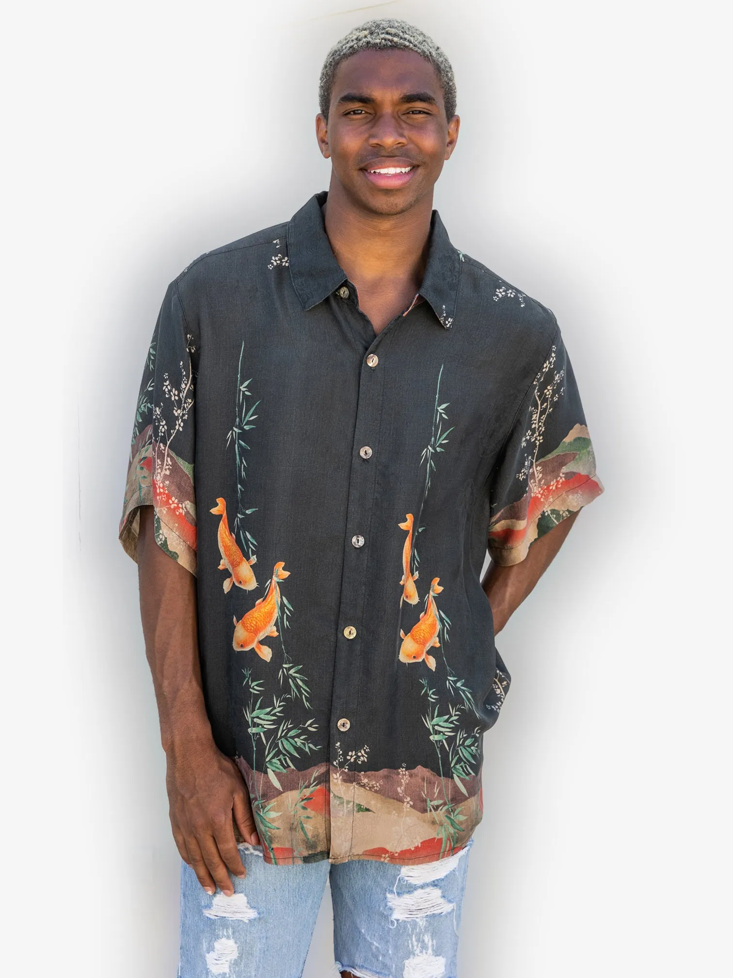 Koi Design Men’s Silk Blend Shirt sold by Citron product image thumbnail 2