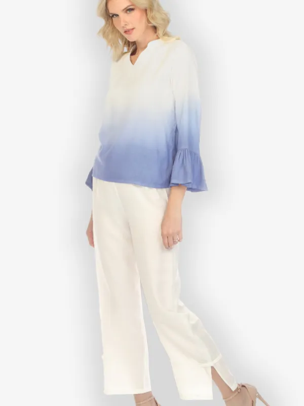 Silk Blend Pant with a Frog Detail sold by Citron