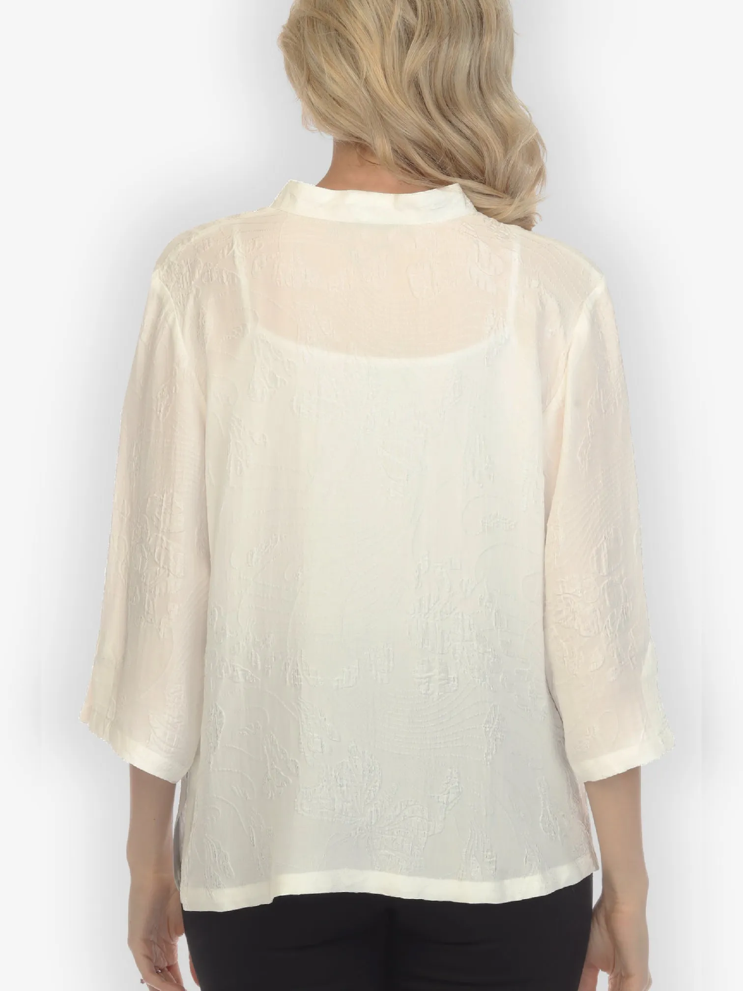 Solid White Silk Blouse sold by Citron product image thumbnail 3