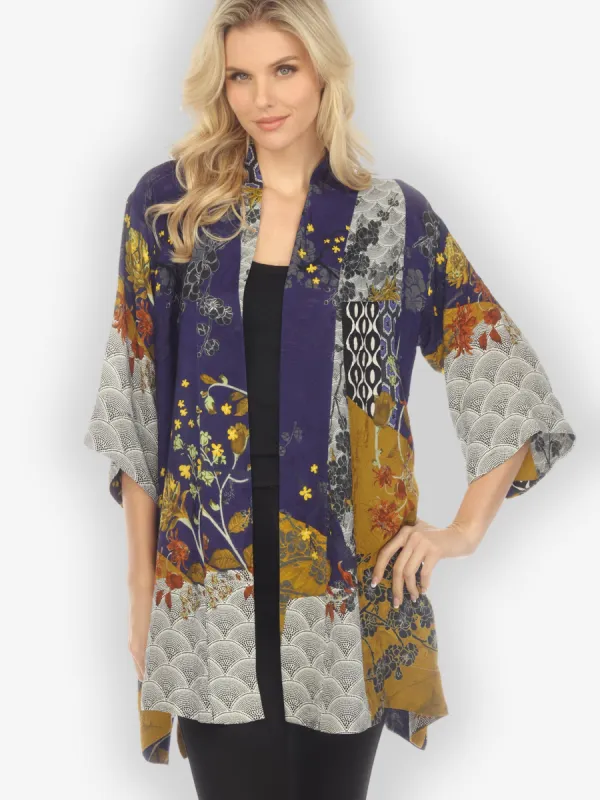 Bohemian Mixed Art Silk Kimono Jacket sold by Citron