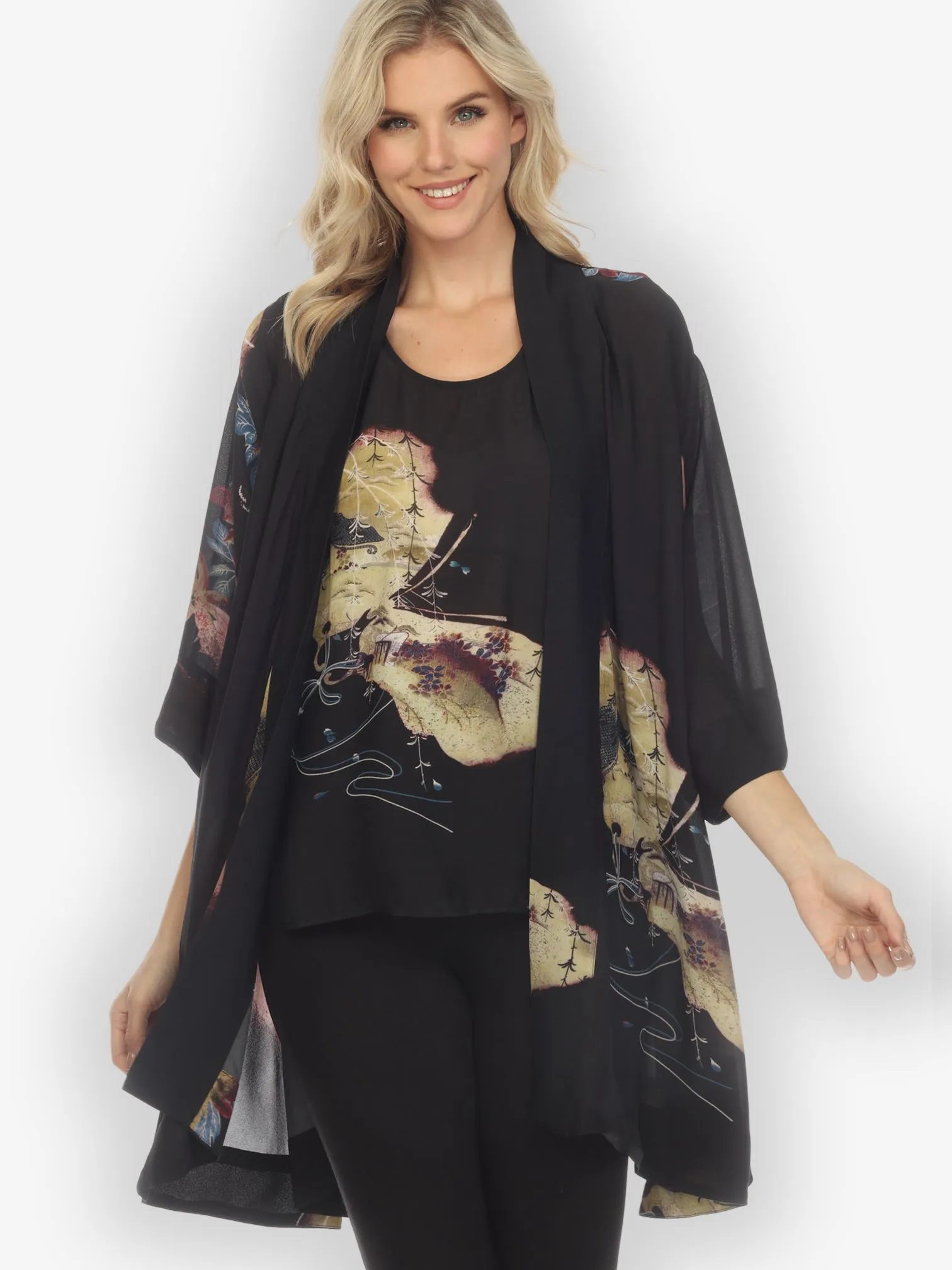 Butterfly Landscape Placement Kimono sold by Citron