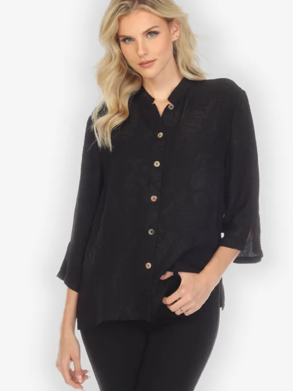 Solid Silk Black Blouse sold by Citron