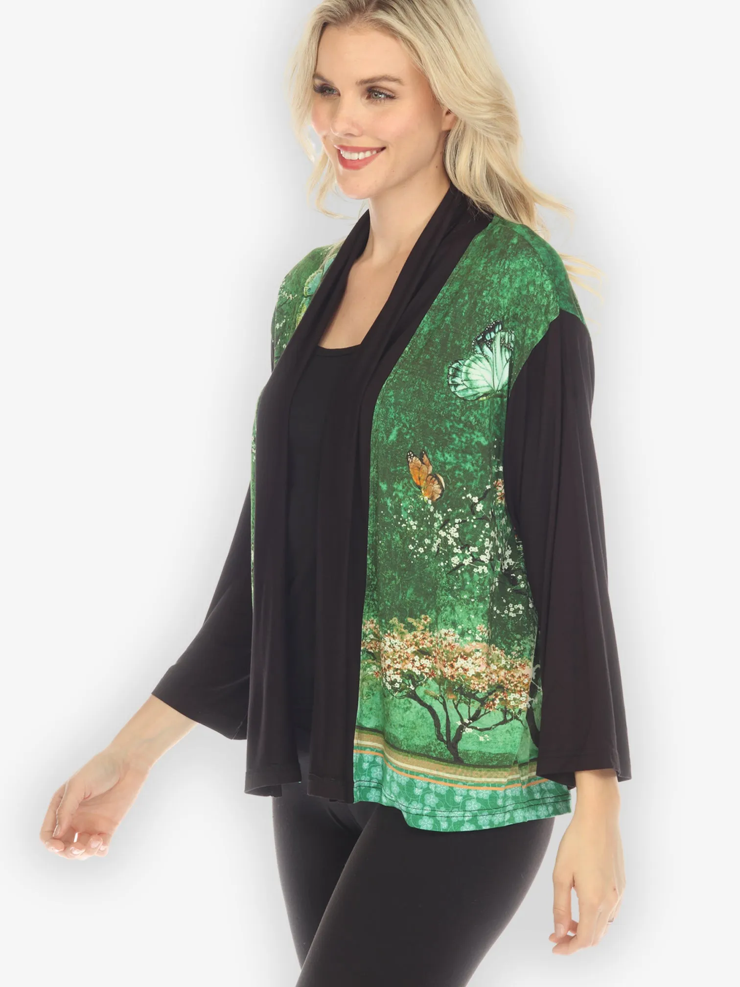 Sakura Night Knit Cardigan in Green sold by Citron product image thumbnail 2
