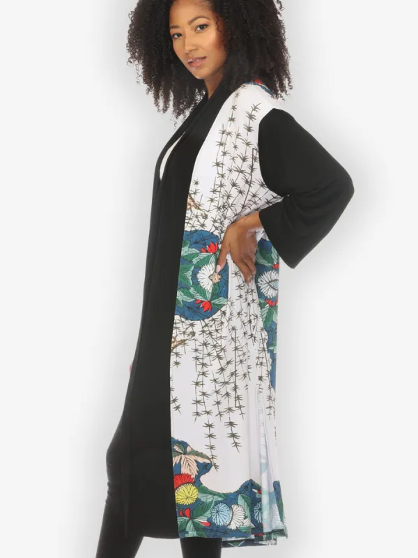 Umbrella Flowers Knit Long Cardigan sold by Citron