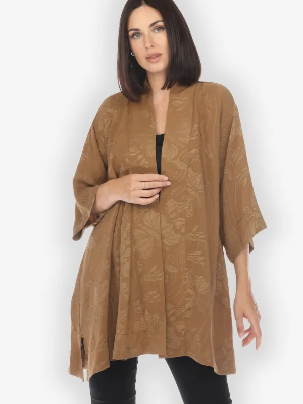 Solid Silk Bronze Silk Kimono Top sold by Citron