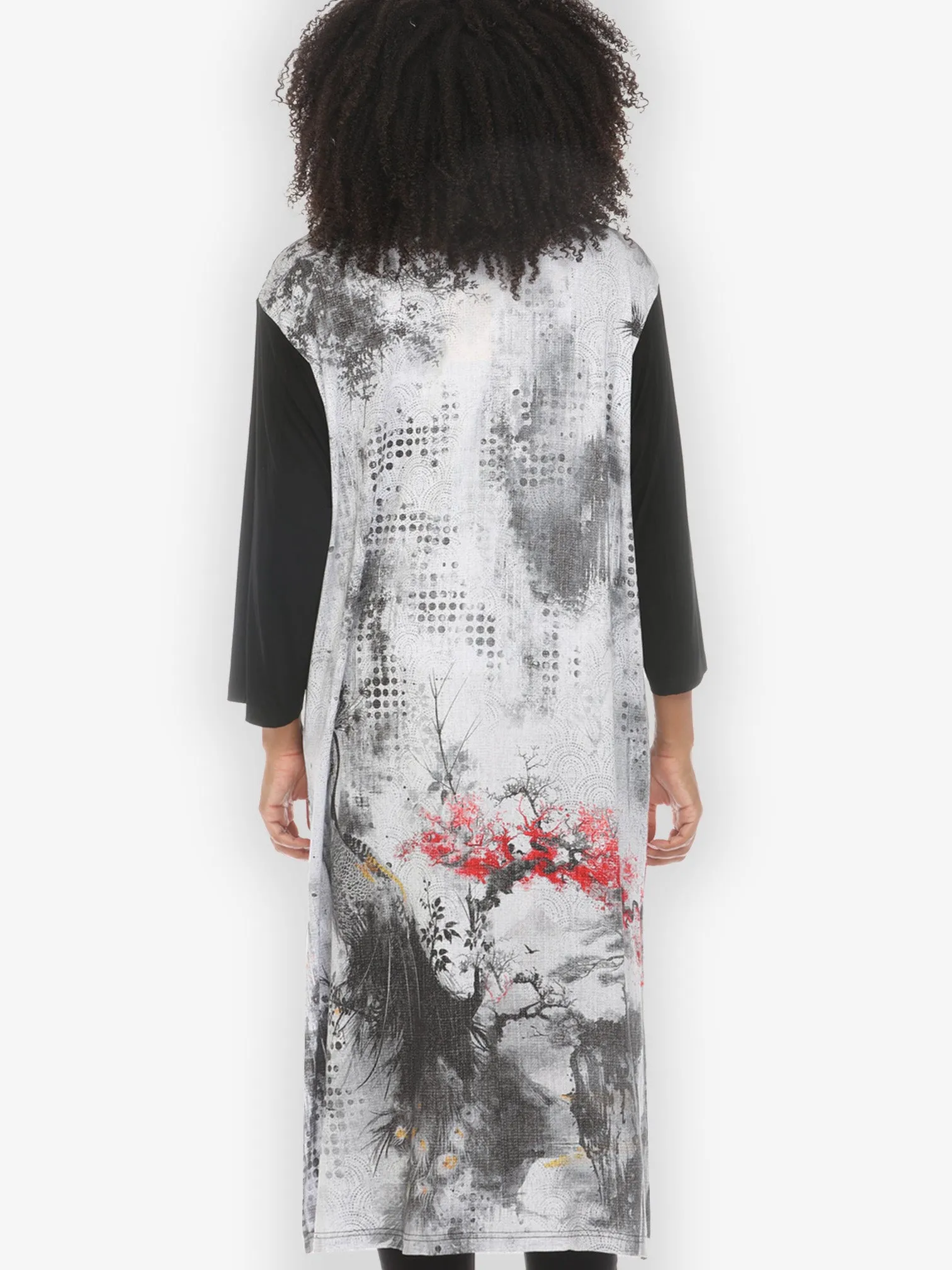 Monotone Peacock Knit Long Cardigan sold by Citron product image thumbnail 5