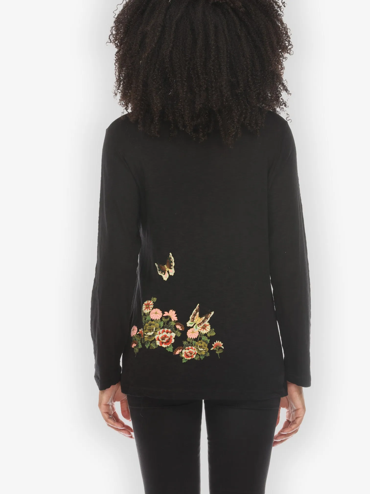 Butterfly Flower Print Cotton Exclusive Tee sold by Citron product image thumbnail 4