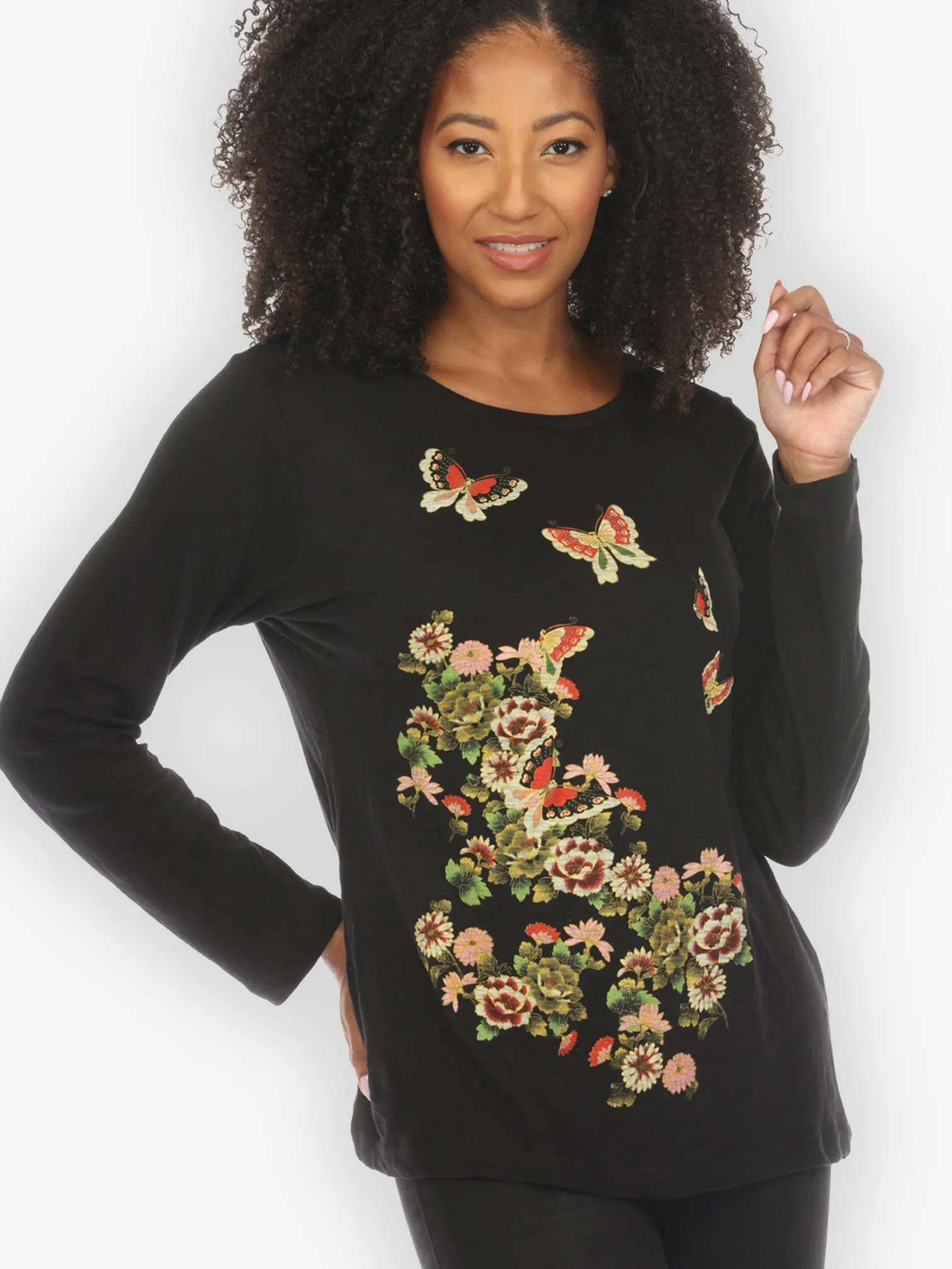 Butterfly Flower Print Cotton Exclusive Tee sold by Citron