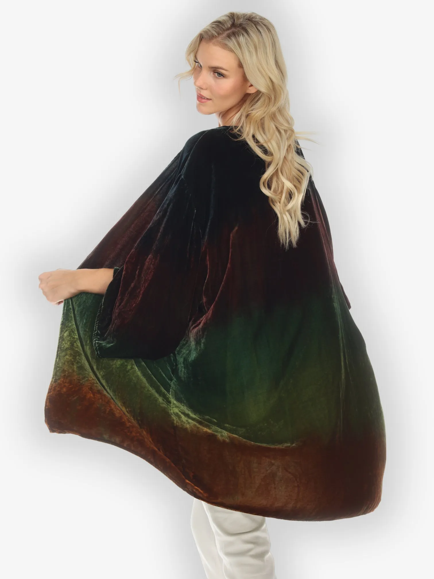 Hand Dyed Velvet Silk Kimono sold by Citron product image thumbnail 2