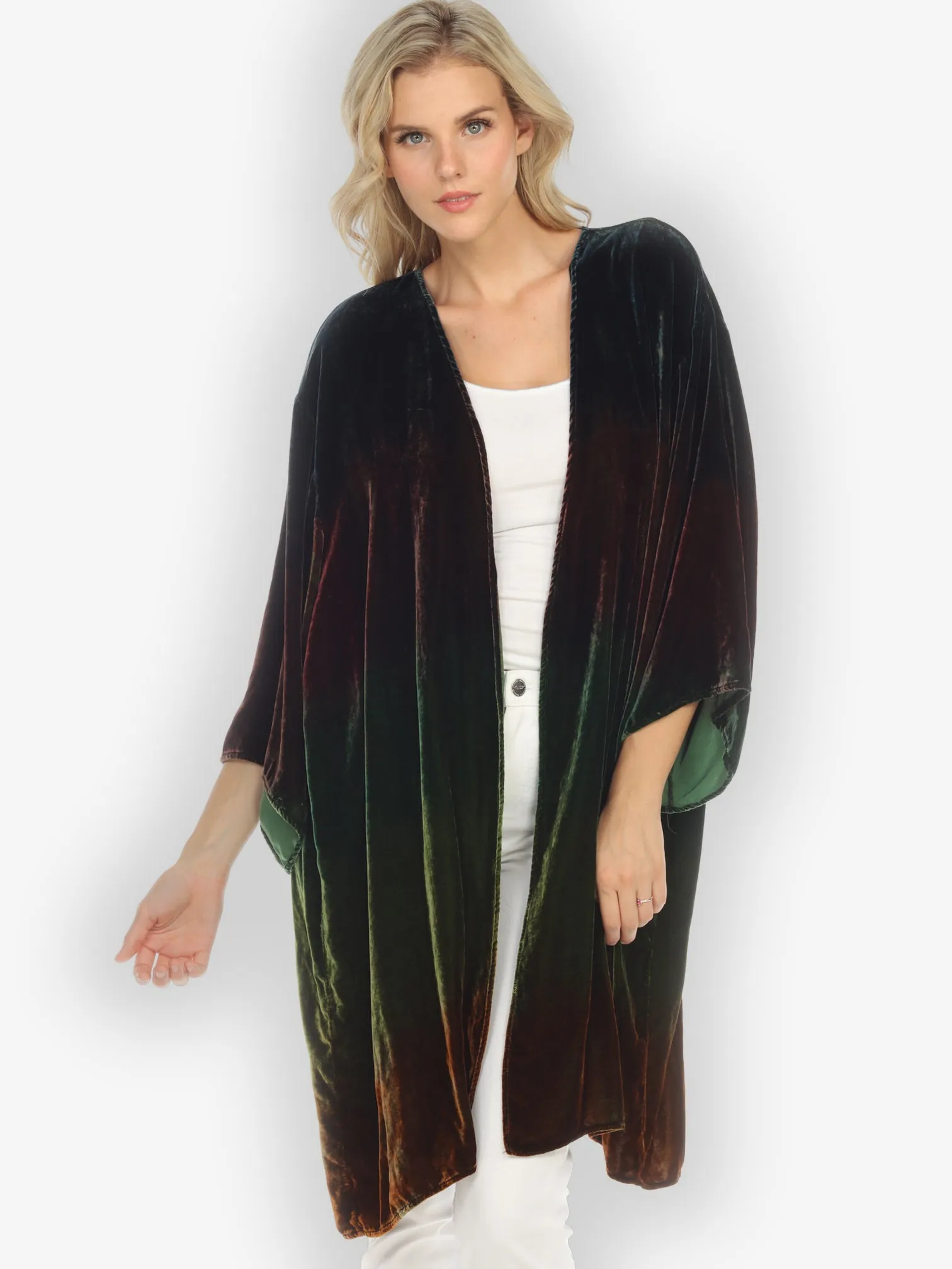 Hand Dyed Velvet Silk Kimono sold by Citron product image thumbnail 3