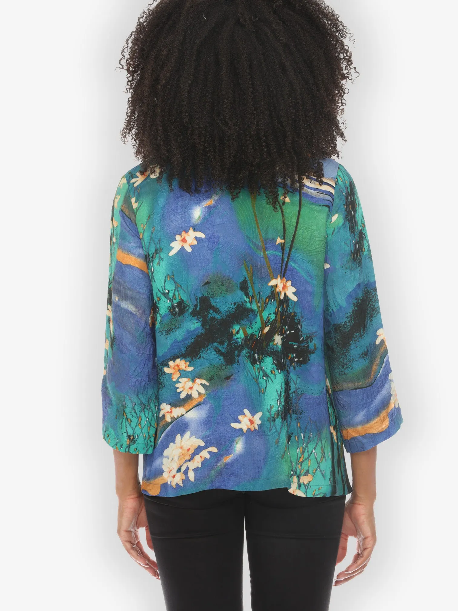 Water Color Blossom Silk Blouse sold by Citron product image thumbnail 4