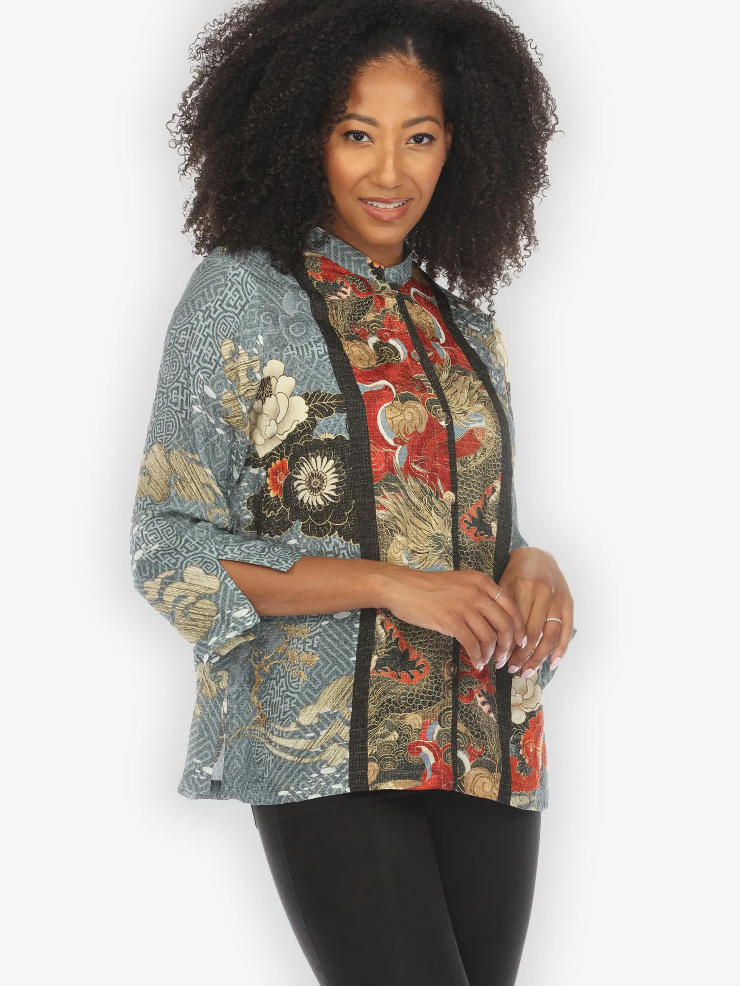 Happy Dragon Silk Blend Blouse sold by Citron product image thumbnail 2