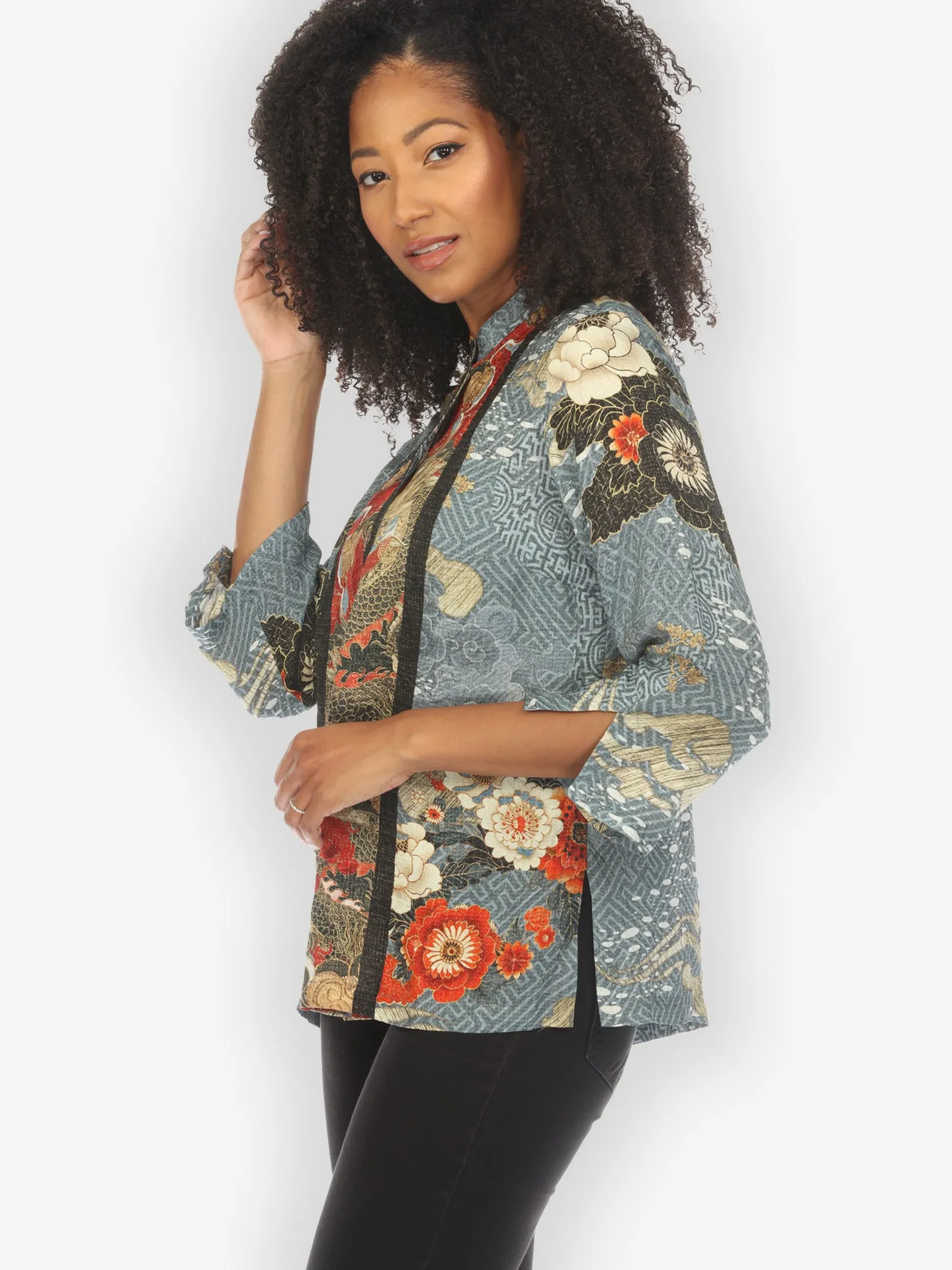 Happy Dragon Silk Blend Blouse sold by Citron product image thumbnail 3