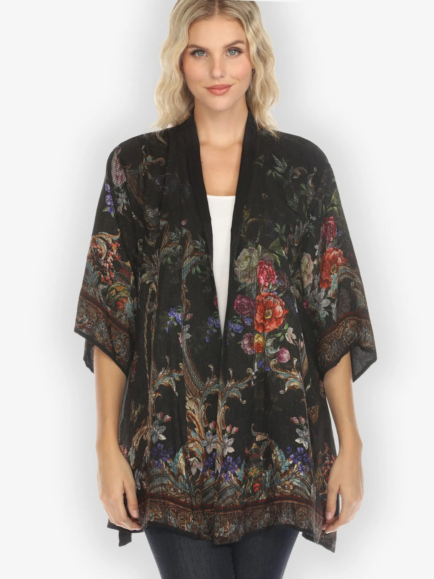 Reversible Vintage Kimono Art / Baroque Garden Silk Kimono sold by Citron product image thumbnail 5