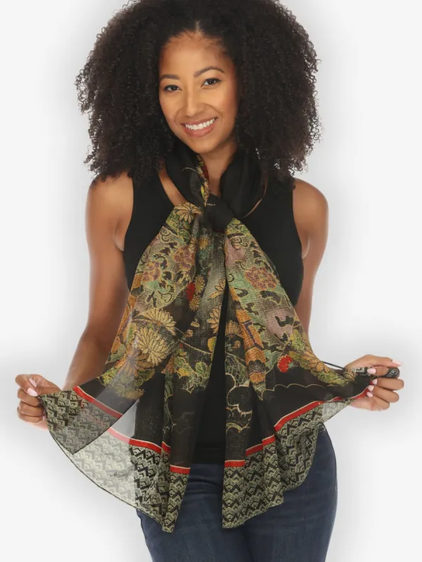Magic Organic Beauty in Black Silk Scarf sold by Citron
