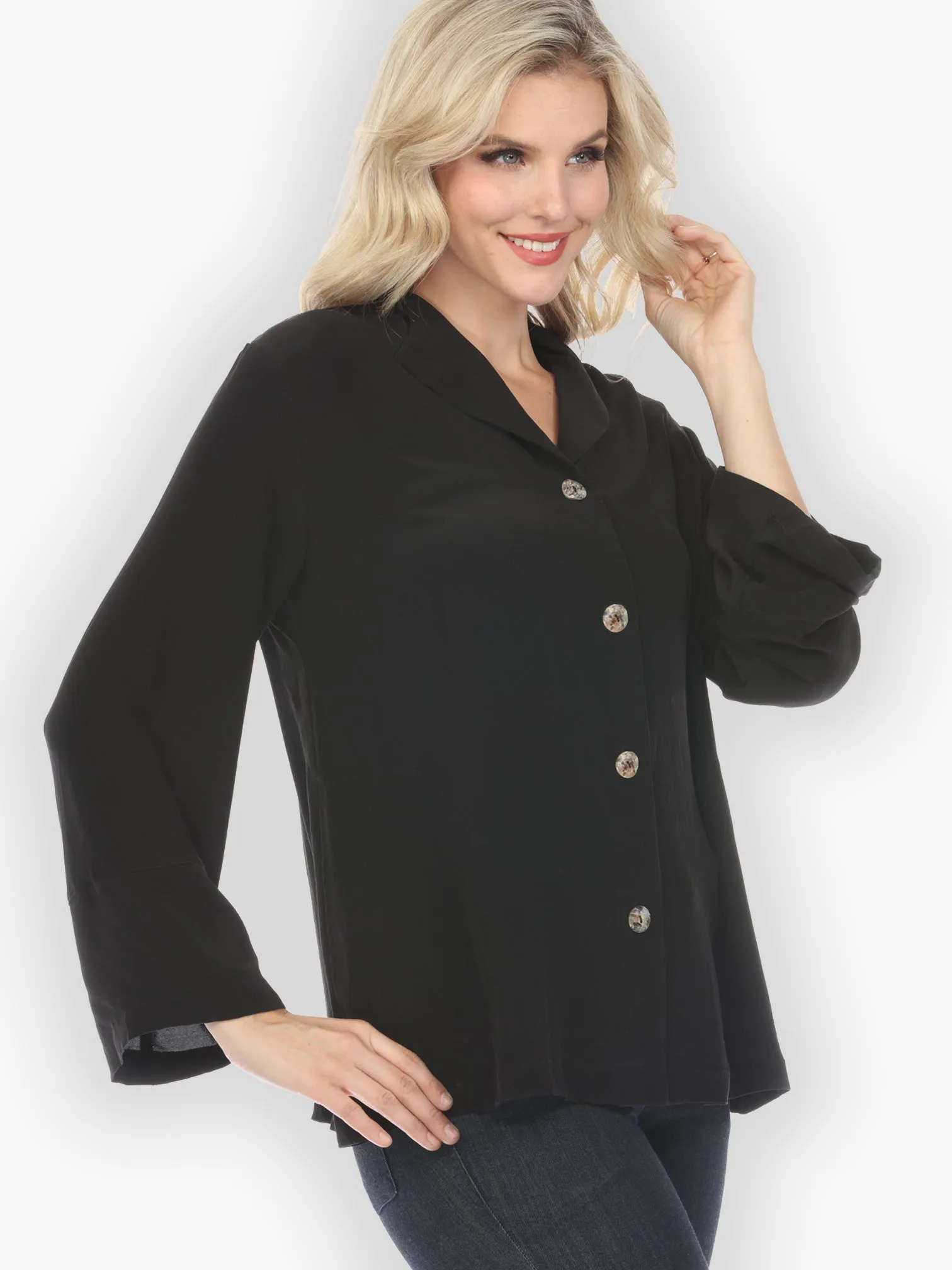 Solid Pure Silk Jacket sold by Citron product image thumbnail 3