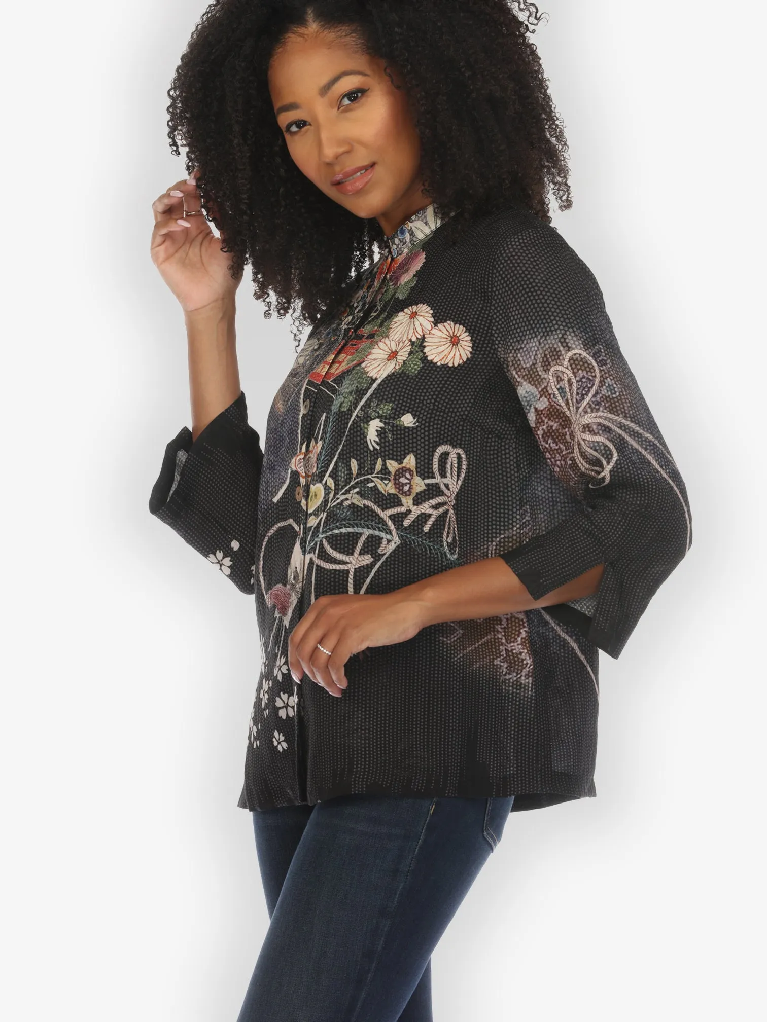 Vintage Kimono Art Silk Blouse sold by Citron product image thumbnail 2