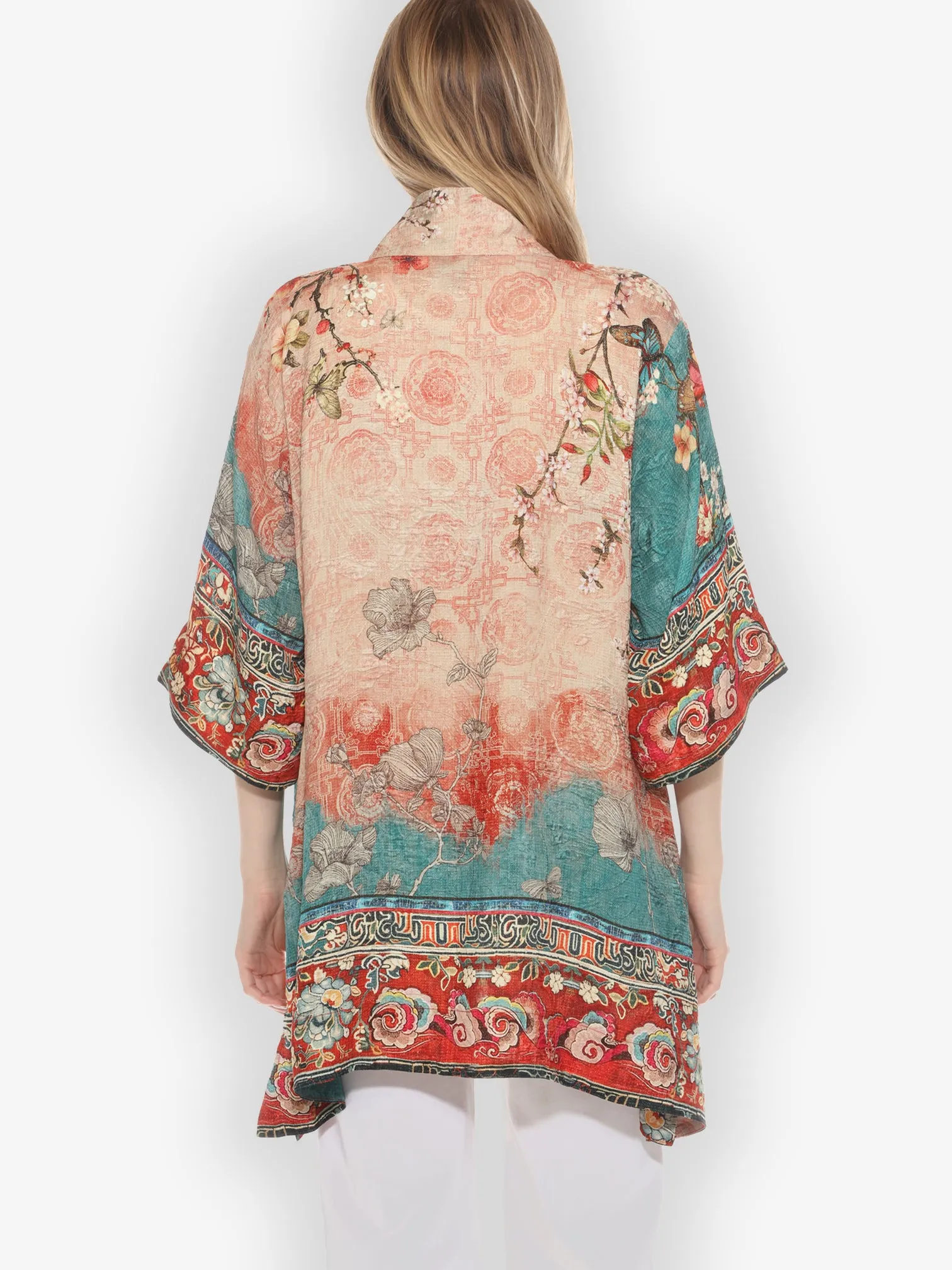 Butterfly Cherry Blossom Flowers Silk Kimono sold by Citron product image thumbnail 3