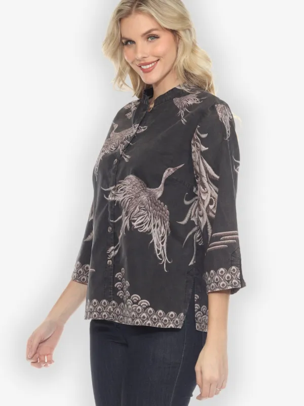 Flow Crane Silk Cotton Vintage Washed Blouse sold by Citron