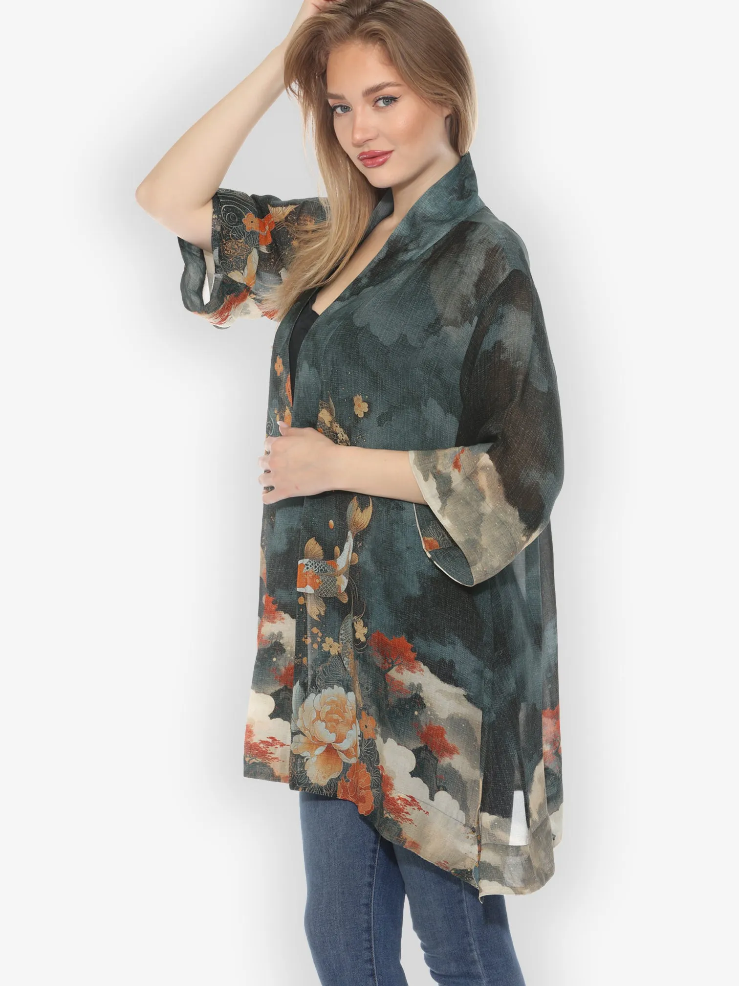 Noble Koi Fish Kimono Jacket sold by Citron product image thumbnail 2