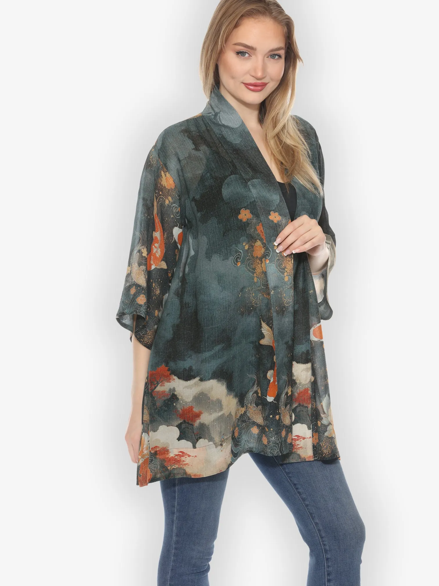 Noble Koi Fish Kimono Jacket sold by Citron product image thumbnail 4