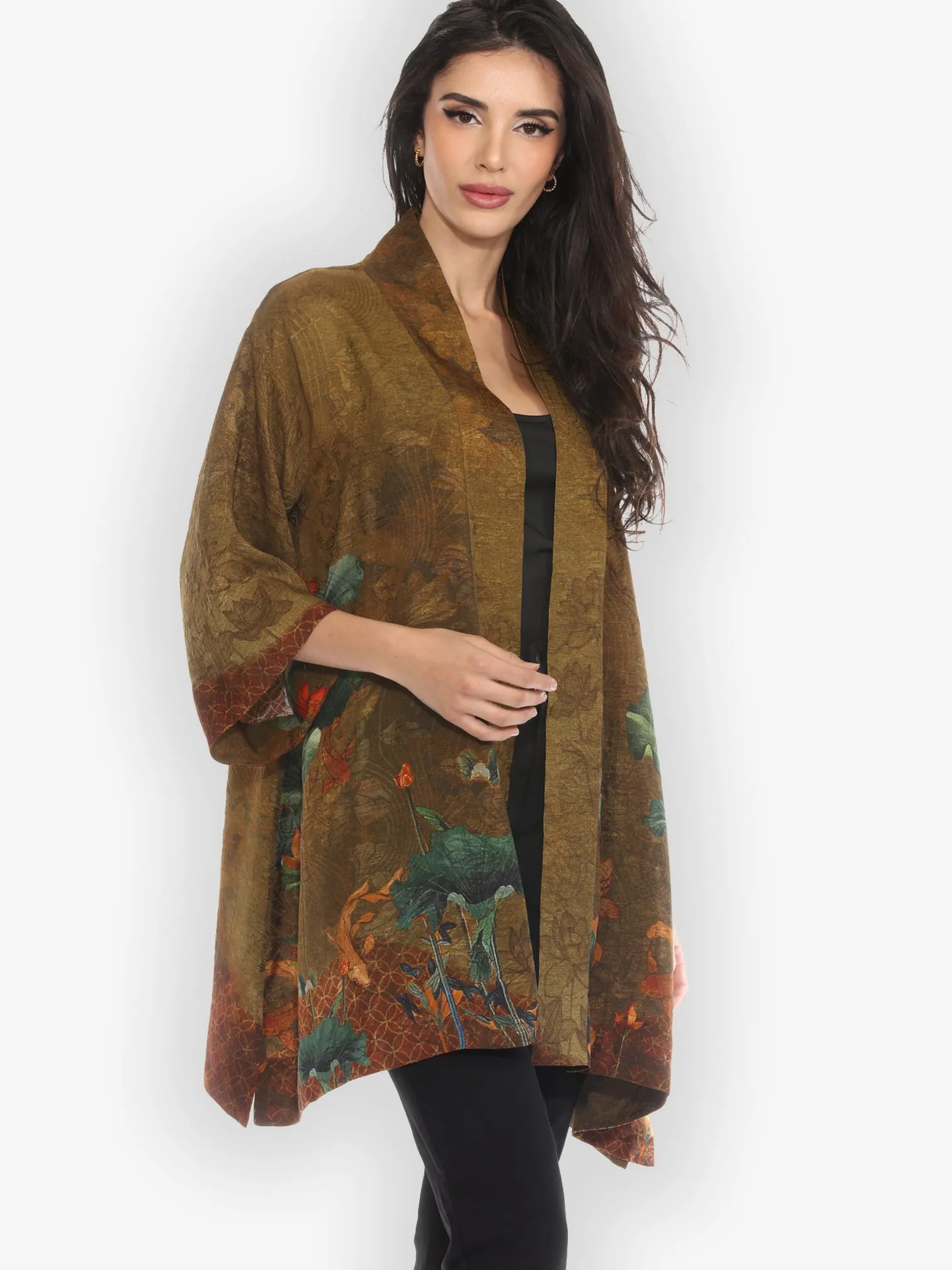Lotus Paradise Silk Kimono Jacket sold by Citron product image thumbnail 3